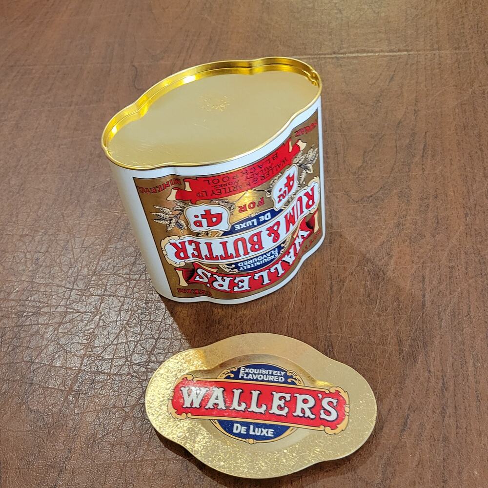 Collectible Waller’s Rum & Butter English Candy Tin Can Empty - Picture 7 of 8